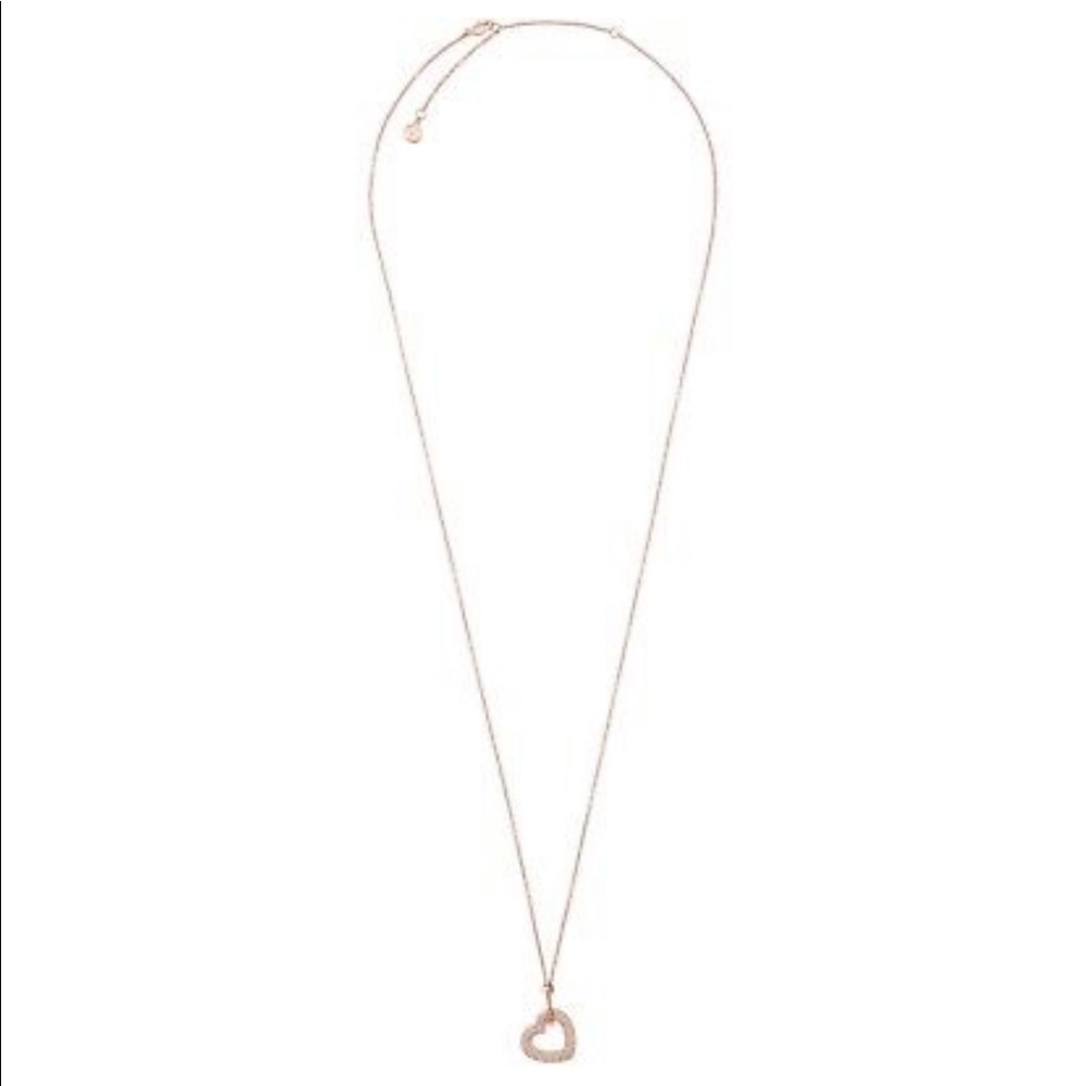 Michael Kors Gold Crystal Heart Pendant Necklace - Picture 2 of 2